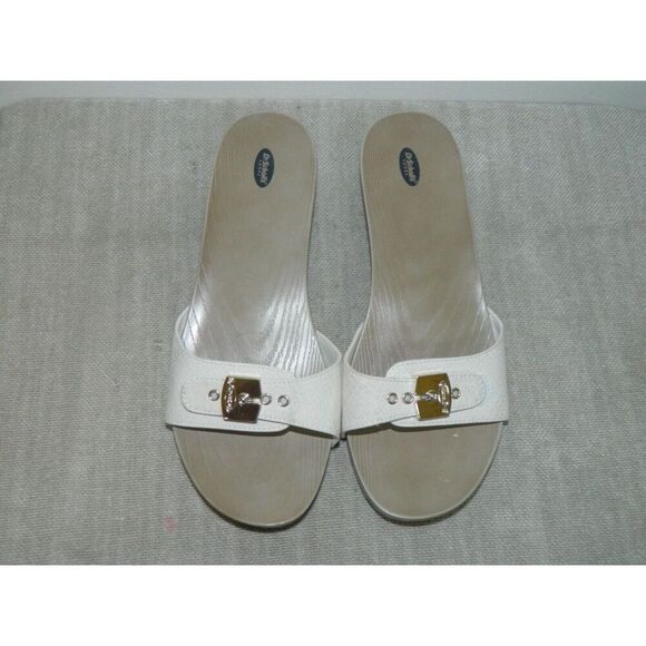 Dr.  Scholls Sandals Shoes Size 10 White Snakeskin‎ Classics Clogs Made In Italy - Picture 5 of 6